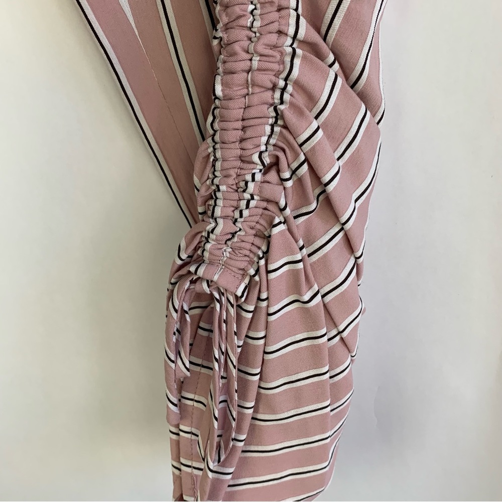 Tibi Striped drawstring gathered Trousers pale pink - Picture 14 of 14